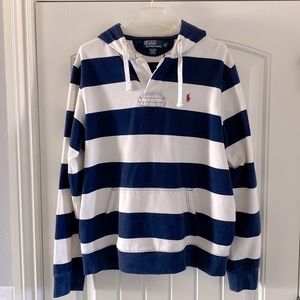 Polo Ralph Lauren Button Collar Pull-over Hoodie Size XL
